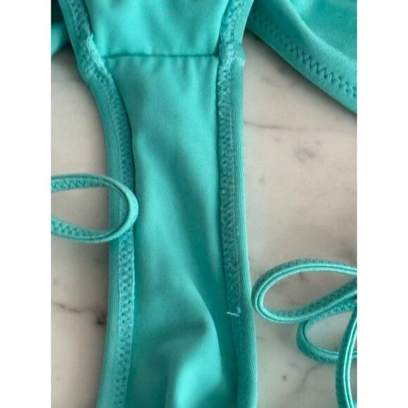 Triangl string bikini blue turquoise triangle top bottom XS - Picture 13 of 13